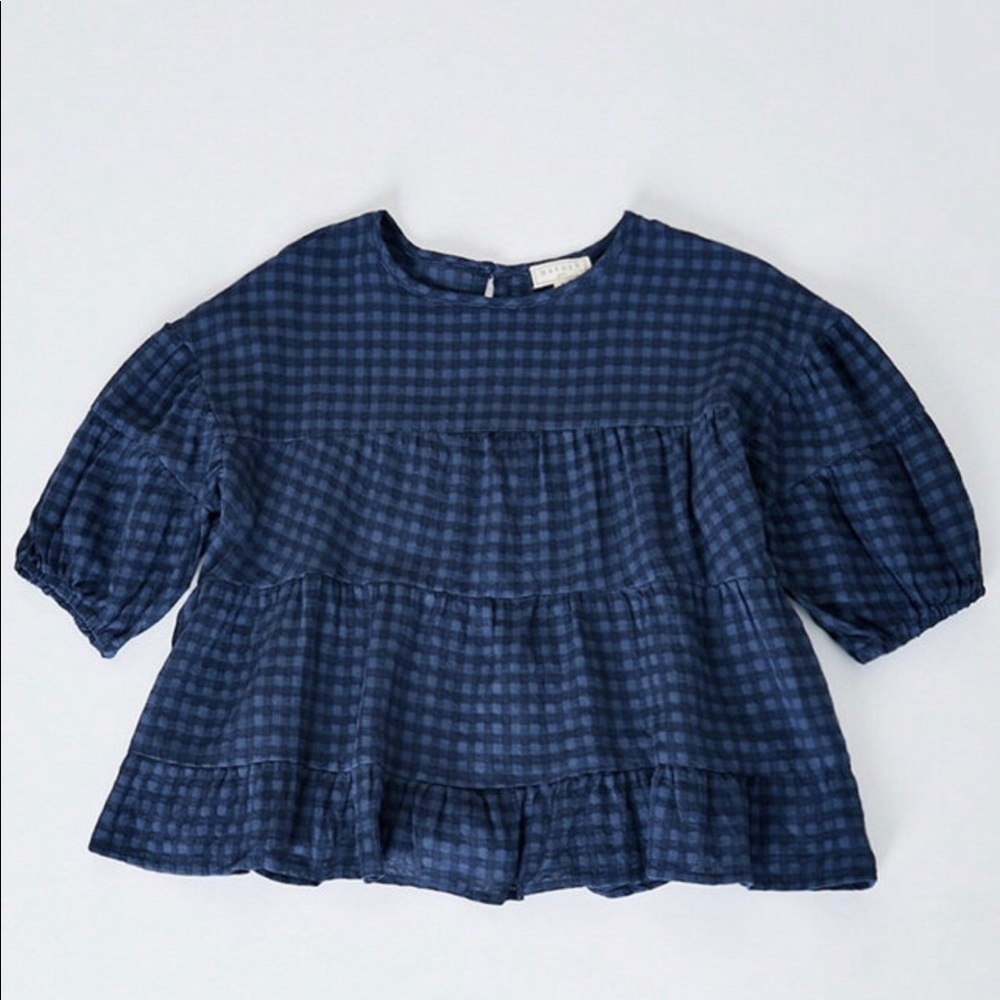 Hayden Girl flow top gingham print